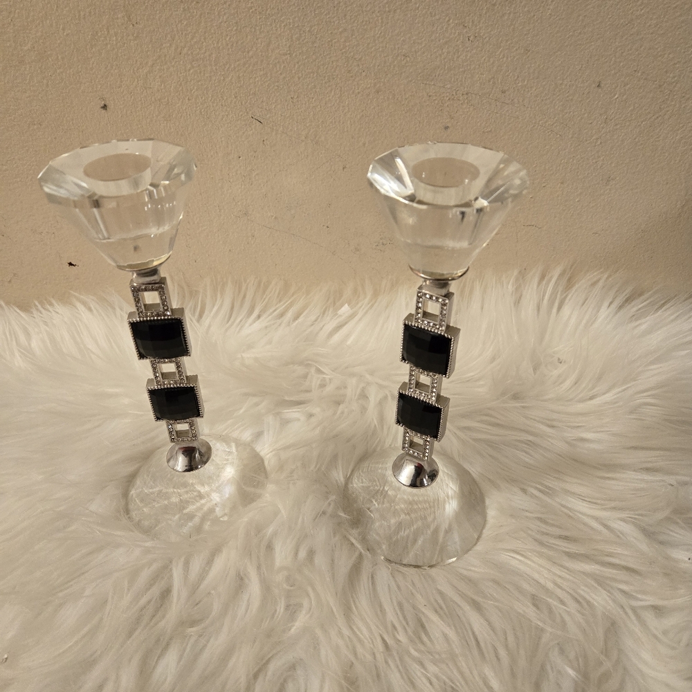 Rare Beautiful Bowring Crystal Lighting Candle Holder